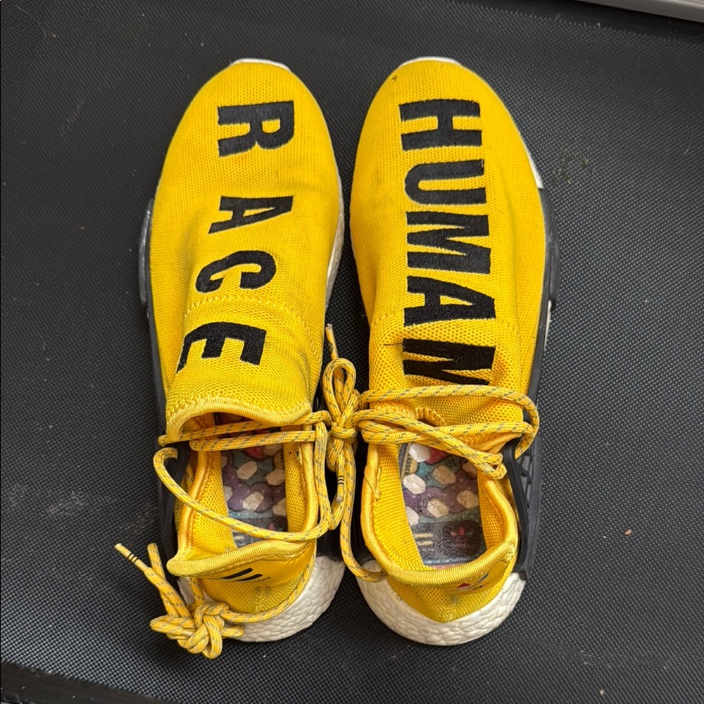 Adidas NMD Human Race Pharrell Yellow Sneakers
